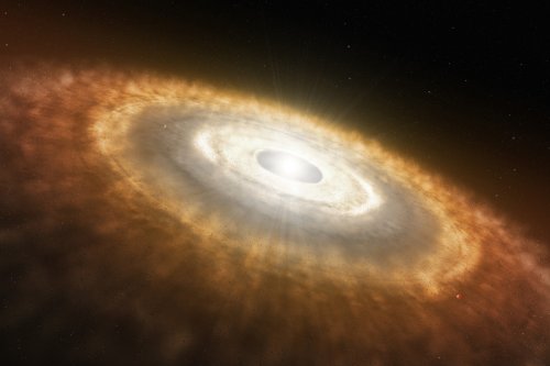 Incipient star system displays a windy weather